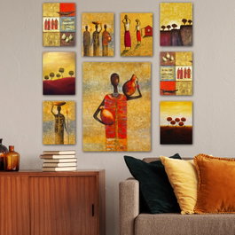 Wallity Conjunto de 9 Cuadros Decorativos de MDF Multicolor